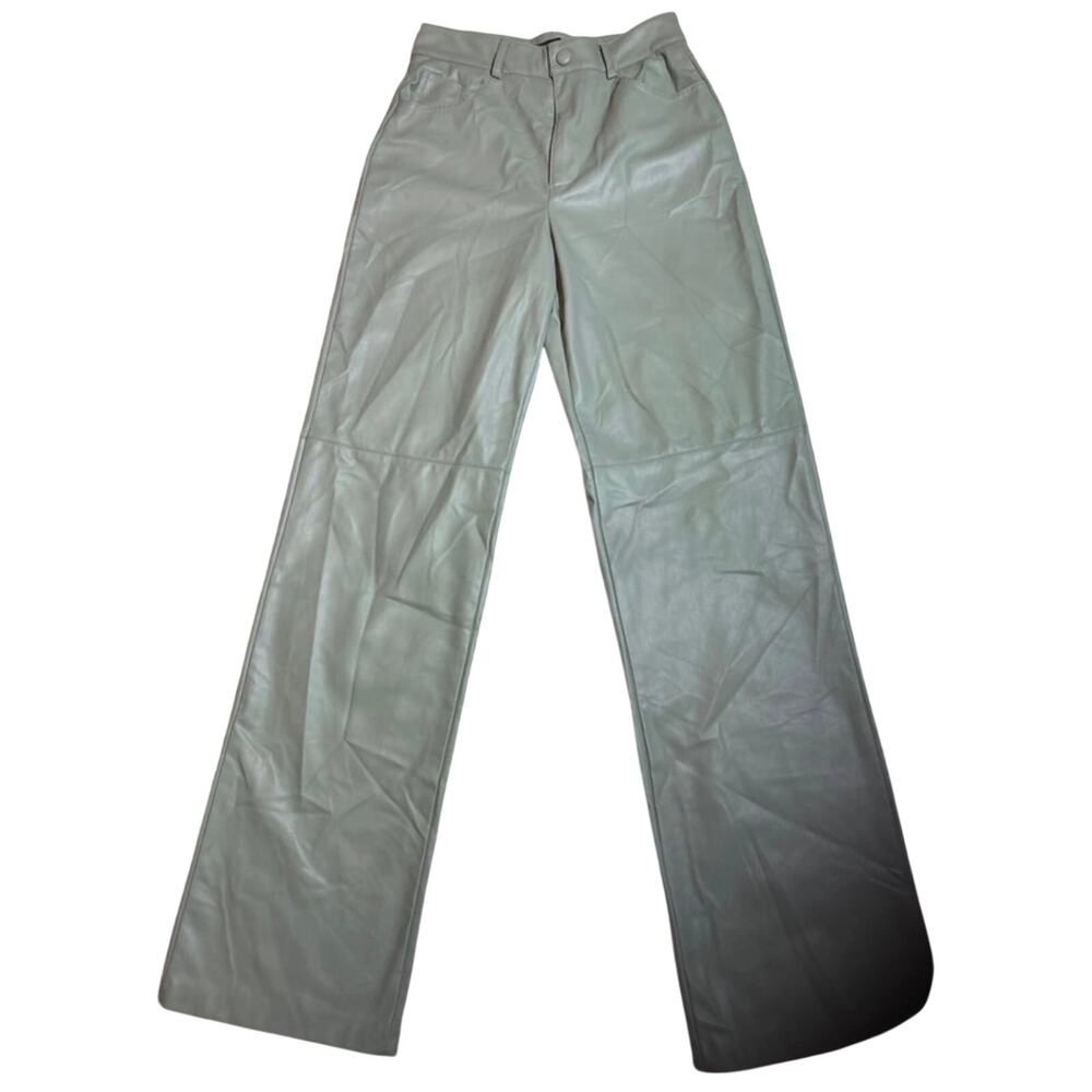 Zara Sage Faux Leather Pants